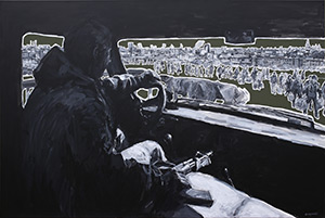Wróg, akryl na płótnie 100x150 cm, autor Mariusz Szymański
