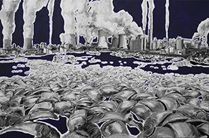 Ichthys, akryl na płótnie 100x150 cm, autor Mariusz Szymański