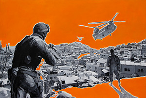 Afganistan, akryl na płótnie 90x130 cm, autor Mariusz Szymański